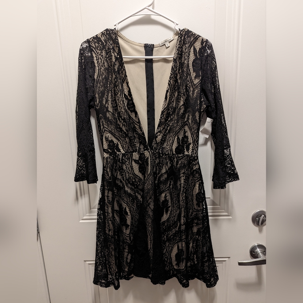 Charlotte Russe black lace dress, medium